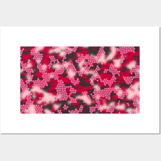 Pink and red Camouflage Posters and Art